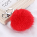 Cute Fluffy Real Rabbit Fur Ball Pompom Key Chain For Women Bunny Fur Pom Pom Keychain On Bag Car Trinket Female Wedding Gift