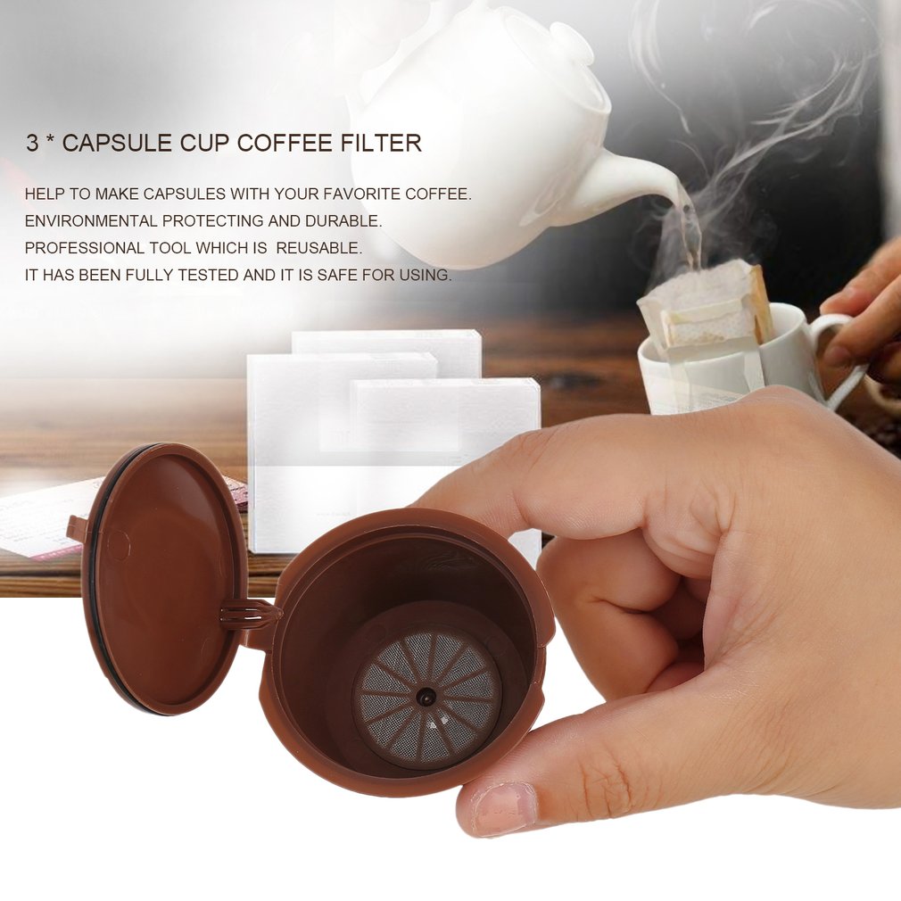 3 Pcs/Set Coffee Reusable Capsule Cup Coffee Filter Baskets Kitchen Refillable Professional Pods Machines Filter Cups Tool