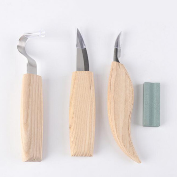 Woodcarving Cutter Woodwork Sculptural DIY Wood Handle Spoon Carving Knife Woodcut Tools with Sharpner Stone