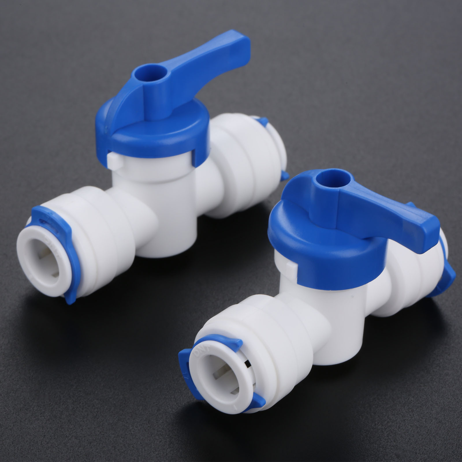 1Pc RO Straight 1/4" 3/8" OD Hose Quick Connection Control Fittings Plastic Water Ball Valve Reveser Osmosis Aquarium Fittings