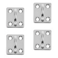 4pcs Heavy Duty 304 Stainless Steel Square Pad Eye Plate Shade Sailboat 6mm