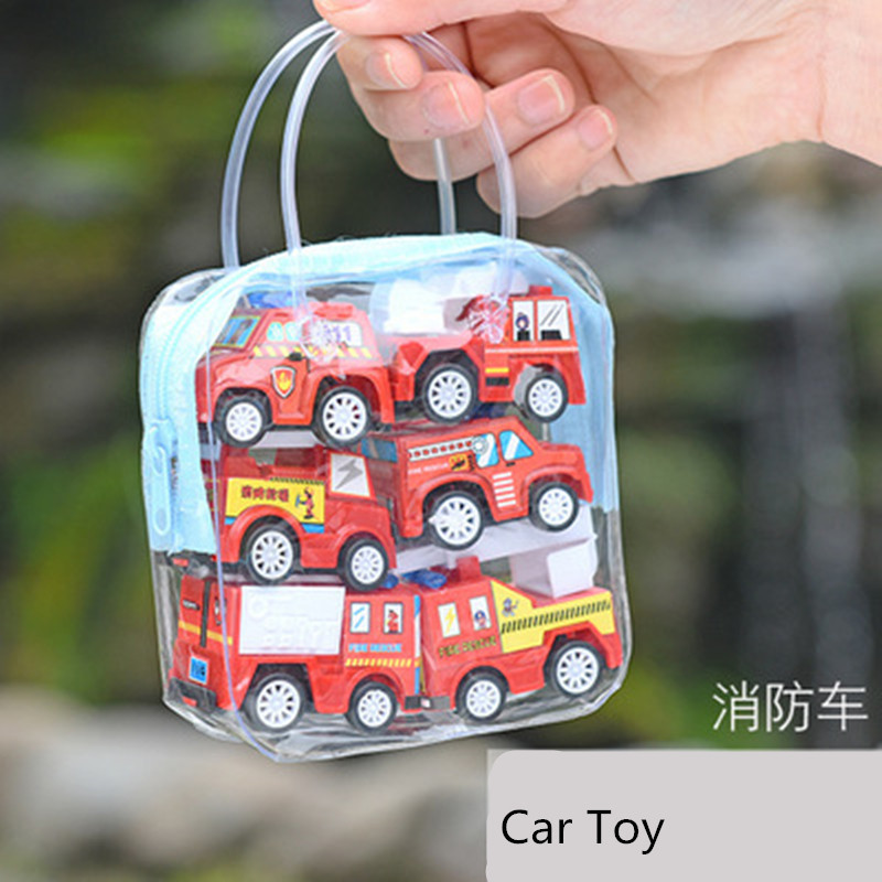 6pcs Children Car Model Toy Set Simulate Educational Trailer Toy Inertia Truck Kids Race Car Plaything Pull Back Cars For Kids