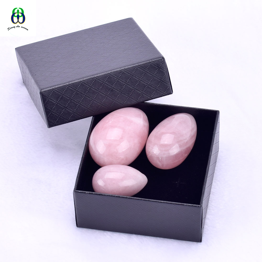 Yoni Egg Rose Quartz Jade Eggs Ben Wa Ball for Women Kegel Exercise Tightening Vaginal Muscle Health Body Massage & Relaxation