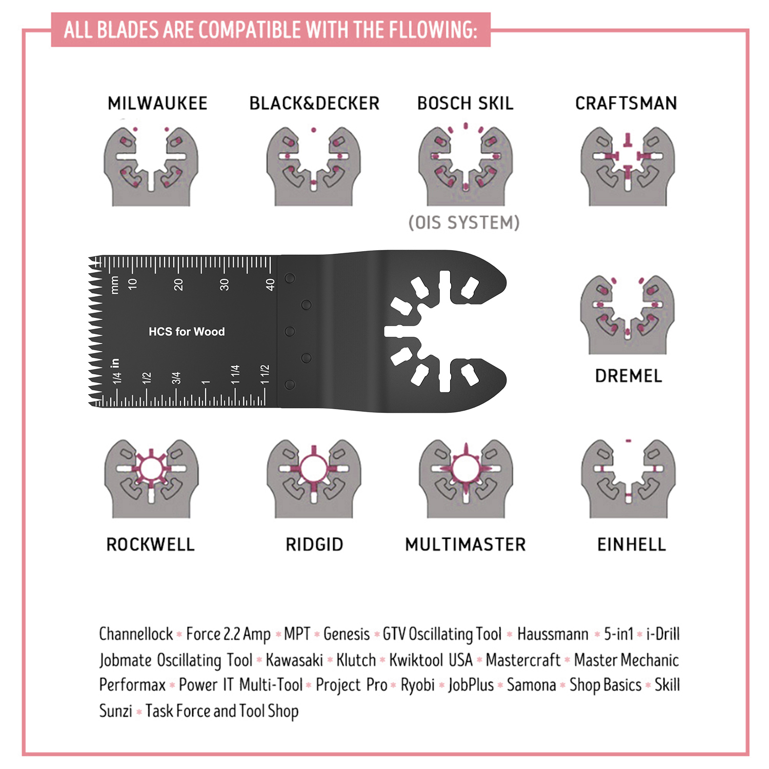 66 Pcs Oscillating Multi Tool Saw Blades High Speed Steel Saw Blades for Renovator Power Tools for Dremel Electric Tools