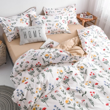 Spring Bedding Set Summer Flower Duvet Cover Pastoral Style Peaches Home Linen Flat Sheet Daisy Bedclothes 3/4pcs Green Woman