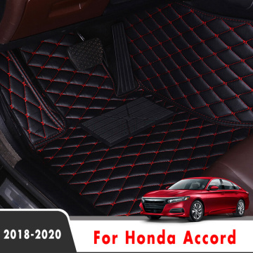 For Honda Accord 2020 2019 2018 Car Floor Mats Leather Waterproof Carpets Auto Interior Accessories Custom Protector Covers Rugs