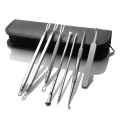 Hot Sale 8 PCS/set Blackhead Comedone Acne Pimple Belmish Extractor Vacuum Blackhead Remover Tool Spoon for Face Skin Care Tool