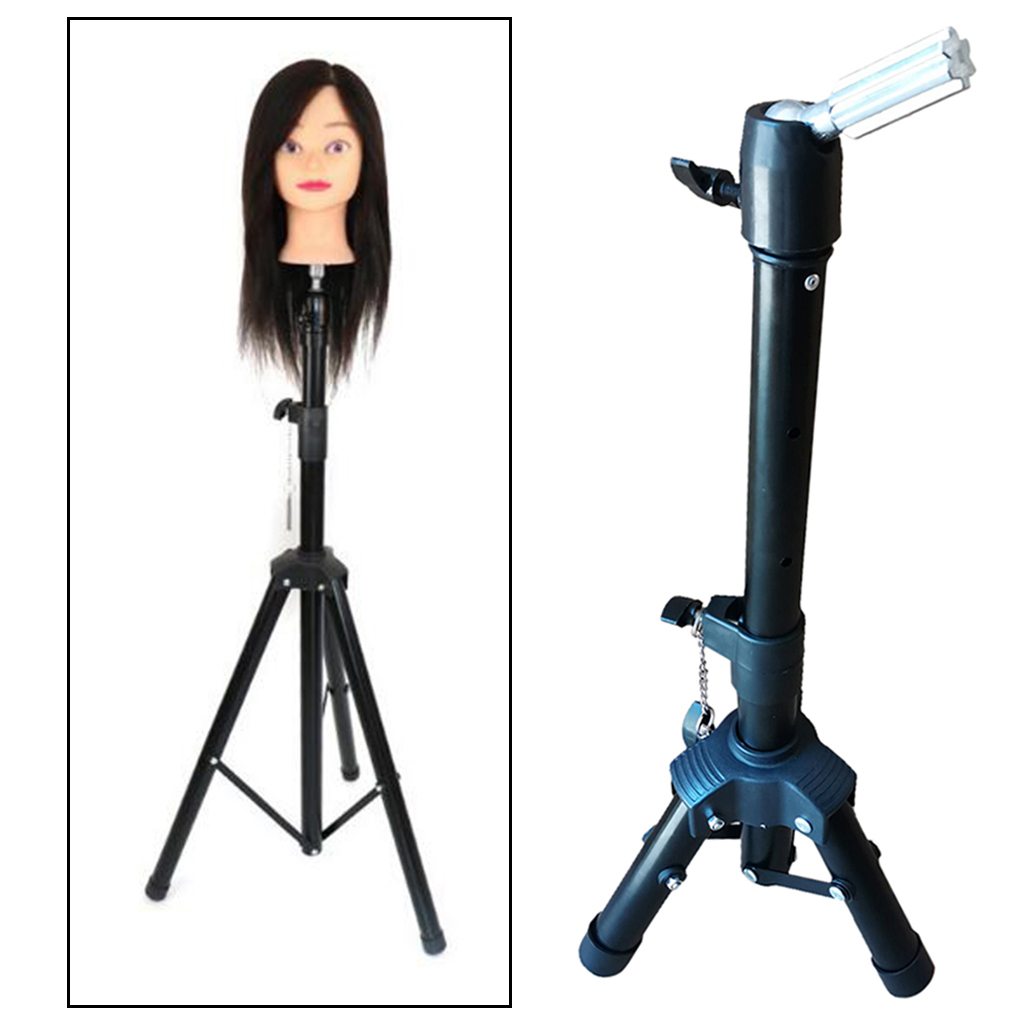 Multifunction Adjustable Mannequin Tripod Canvas Block Head Wig Display Stand Hairdressing Tripod Stand for Wig Display Making