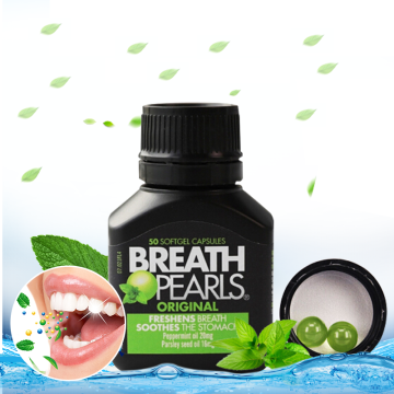 Australia Breath Pearls Original Freshens Breath Pills Peppermint Parsley Flavour for Long Lasting Fresh Breath Fight Bad breath
