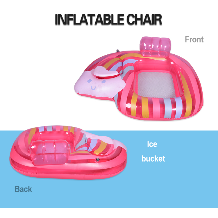 Summer Water Rainbow Floating Bed Inflatable Pool Float_03