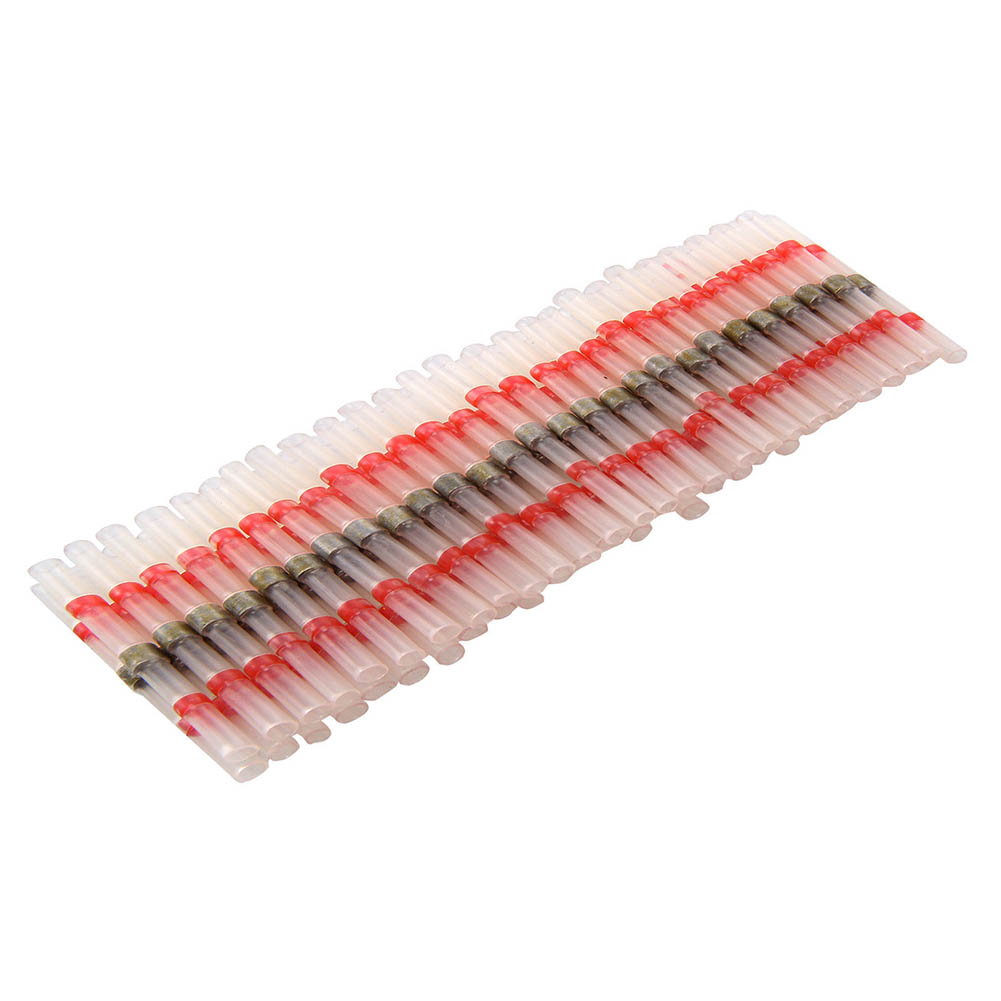 50 PCS Heat Shrink Insulated Waterproof Solder Electrical Butt Splice Sleeve Butt Connectors Wire Terminals Kit Set WWO