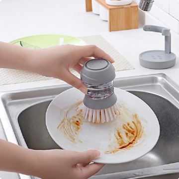 Kitchen Brush Utensils Cleaner Press Type Non-Stick Oil Automatic Hydraulic Dishwashing Decontamination Tools Pot Artifact
