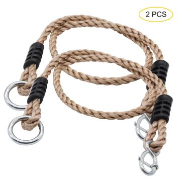 2pcs Children's Adjustable Tree Swing Rope Nylon Hoisting Rope Hanging Strap With Connecting Ring Outdoor Universal Accessories