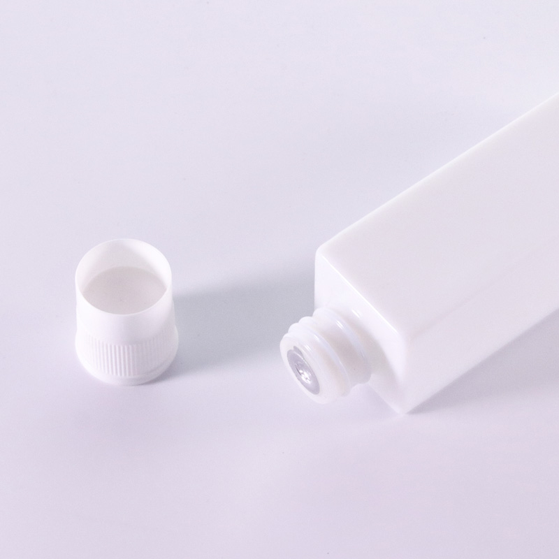 Square Opal White Glass Lotion Bottle 4 Jpg
