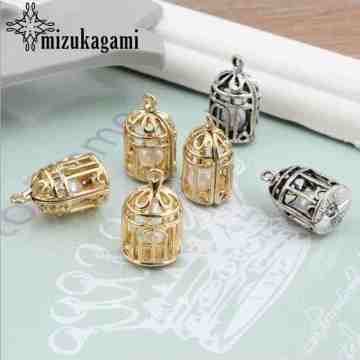 Zinc Alloy Golden 3D Birdcage Pendants 10pcs/lot For DIY Fashion Jewelry Making Accessories