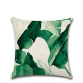 Home Office Sofa Hug Pillowcase Cushion Green Leaf Design, Linen 45x45 Cm Bay window comfortable leisure cushion floor pillow