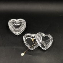 New Arrival Clear Heart Shape Glass Jewelry Box