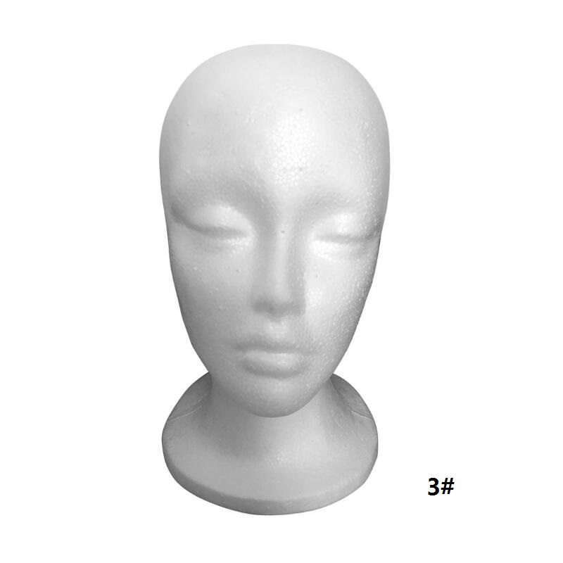 white Foam wig display prop Mannequin Wig Head Display Hat Cap Wig Holder Styrofoam Foam Head wig stand