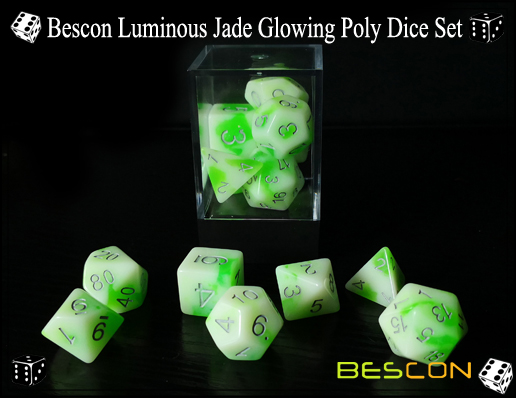 Bescon Luminous Jade Glowing Poly Dice Set-6