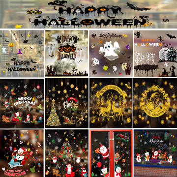 Christmas Window Stickers Halloween Stickers Xmas Decorations For Home New Year