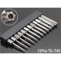 50mm 8Pcs OR 12Pcs Set Security Tamper Proof Magnetic Screwdriver Drill Bit Screw Driver Bits Hex Torx Flat Head 1/4" Hand Tools