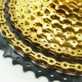 Rookoor Bicycle Chain 9 Speed Velocidade Titanium Plated 9S For Road Bike Parts Mountain MTB Cycling Hollow SL Gold Silver 116L
