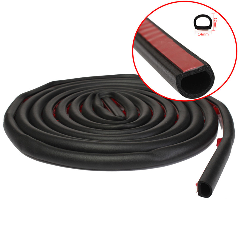 4M Large/Small D-shape Car Rubber Seal Sound Insulation Car Door Sealing Strip Weather Strip For Engine Hood Car Boot