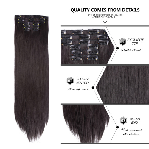 Alileader Wholesale 22inches 26 Colors Straight 16 Clips High Quality Premium Fiber Synthetic Wigs Clip In Hair Extensions Supplier, Supply Various Alileader Wholesale 22inches 26 Colors Straight 16 Clips High Quality Premium Fiber Synthetic Wigs Clip In Hair Extensions of High Quality