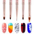 1 Pcs UV Gel Nail Liner Brush Rose Gold Painting Drawing Pen Nail Brush Portable Pen Handle Nail Art Tools