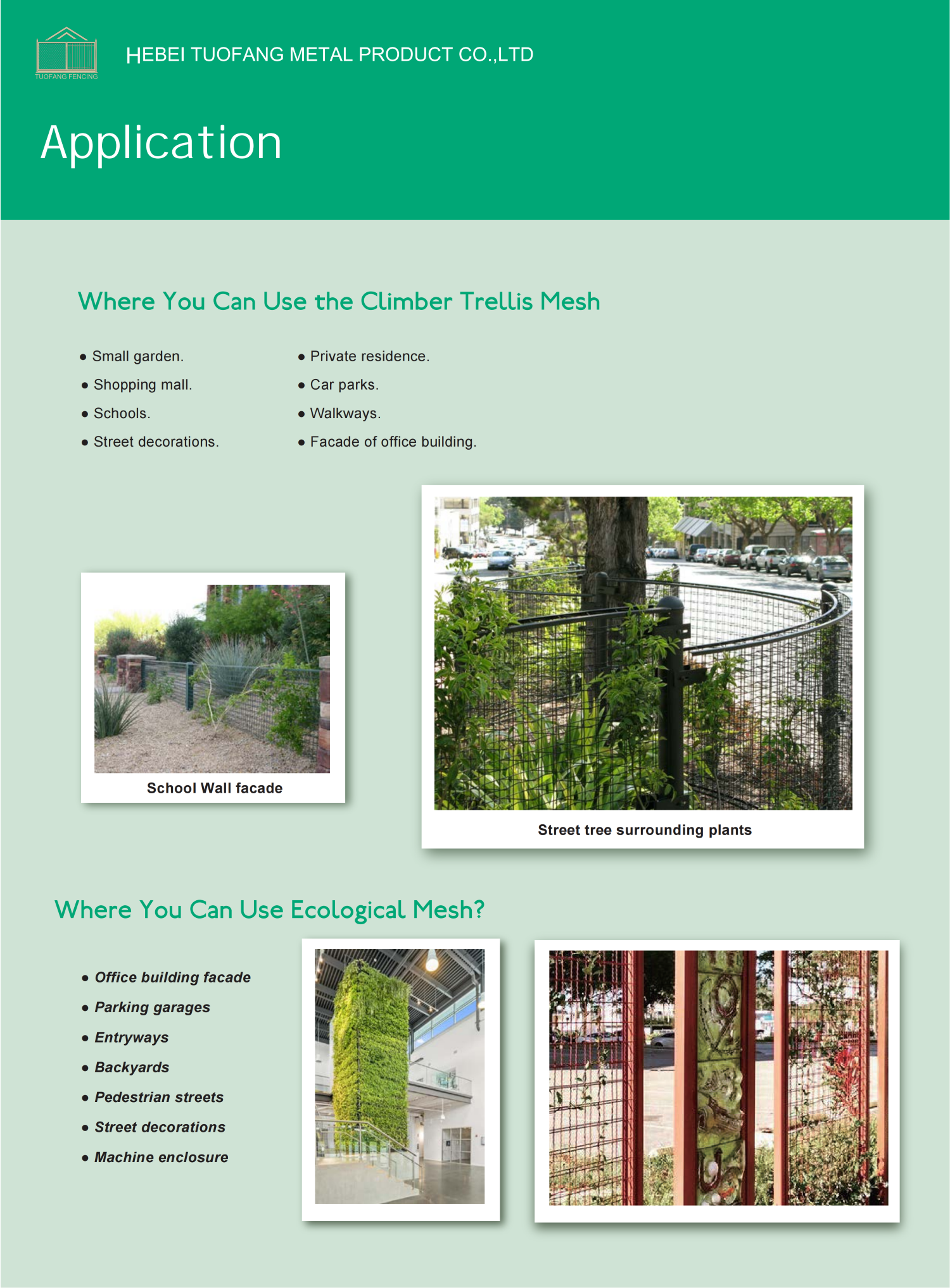 Ecological Mesh and Climber Trellis Mesh app