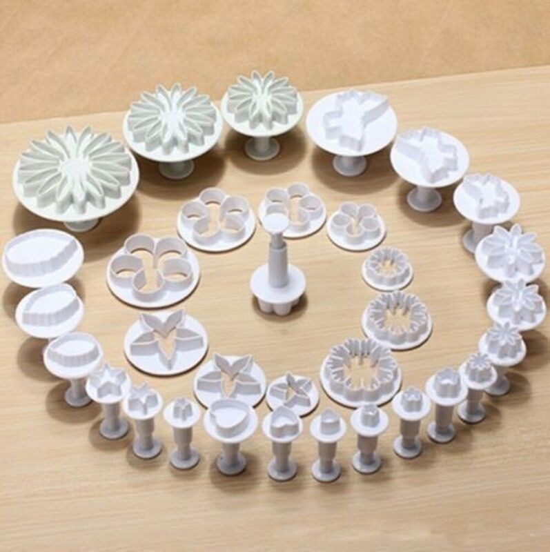 31pcs Plunger Fondant Cutter Cake Tools Cookie Mold Biscuit Mould DIY Craft 3D Bakeware Sets new