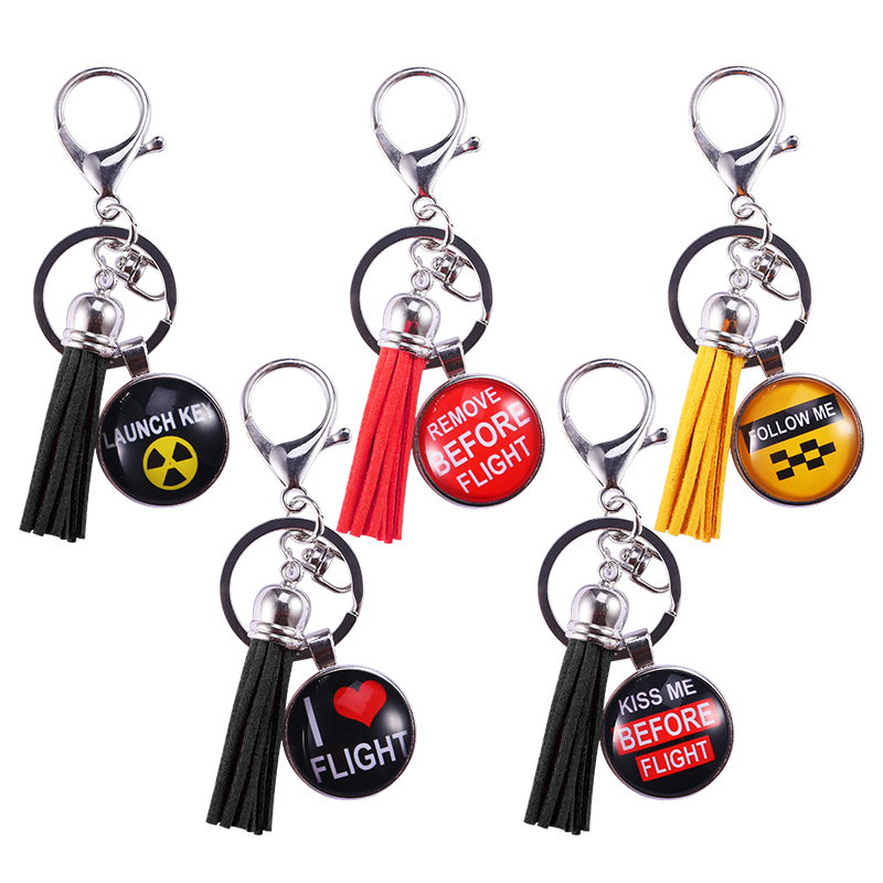 Wholesale Car Tassel Keychain Fashion Jewelry Cute Key Chain Remove Before Flight Creative Key Rings chaveiro para carro Parts
