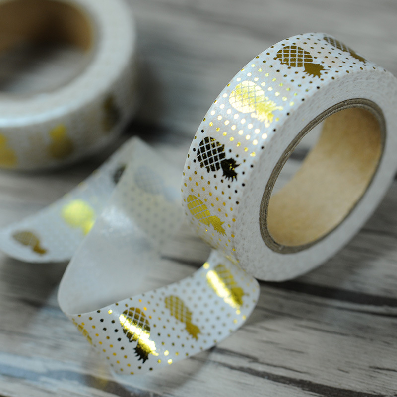 Free shipping halloween golden foil stamping washi paper tape/golden pineapple washi tape