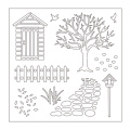 Rural Courtyard House Tree Plastic Stencil for Scrapbooking Embossing DIY Cards Decorative Drawing Template 6x6 inch New 2019