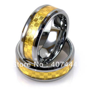 Anniversary Gift Wholesales USA Hot Sales Jewelry Mens' Tungsten Ring With new Gold Foil Inlay His/Her Best Wedding Ring