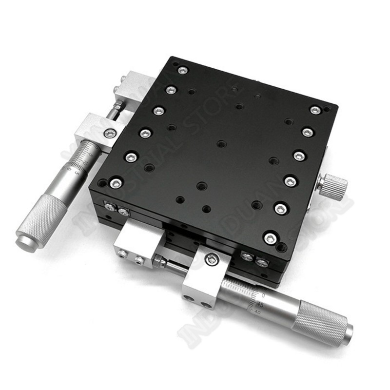 XY Axis 90*90mm 3.5" Trimming Station Manual Displacement Platform Cross Roller Guide Way Linear Stage Sliding Table LY90-L