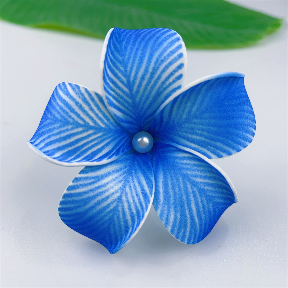 Kn Hf019b Wt Plumeria Hair Pick