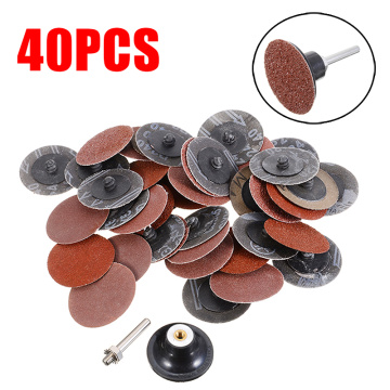 40Pcs 50mm 2 Inch Sander Sander Pad Sanding Abrasive Discs 40/80/120/240 Grit Paper + Mandrel with 1/4