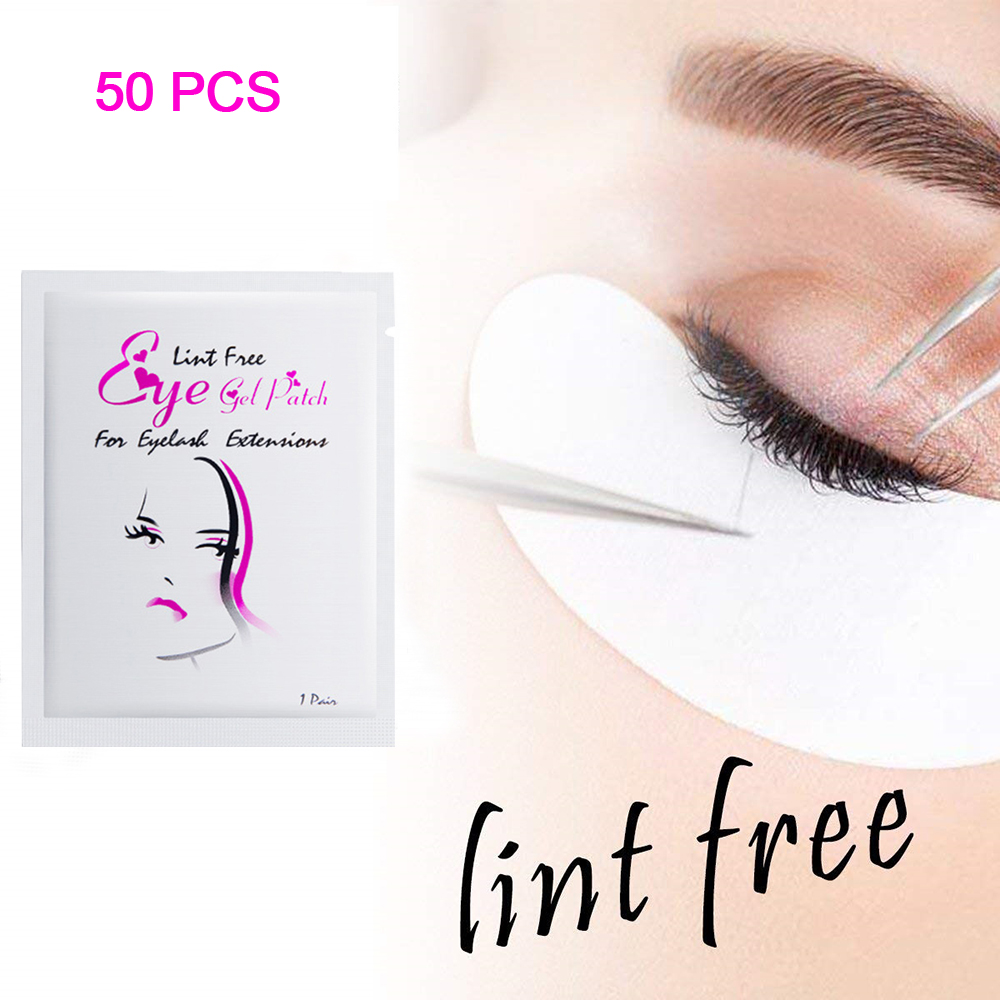 50 Pairs Salon Lint Free Eye Pads Eyelash Extension Under Gel Make-Up False Eyelashes Patches Beauty Makeup Tool Eyes Mask TSLM1