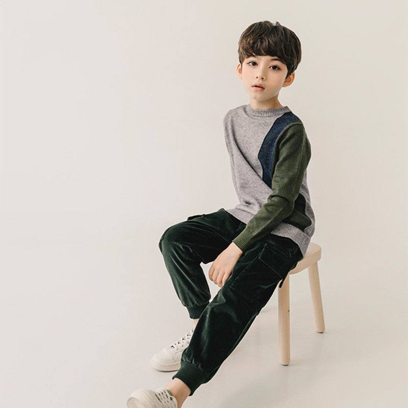 Children Kint Sweater Autumn Winter Boys Casual Long Sleeve Pullovers Soft Cotton Knitted Tops Teen Boys Sweaters Knitwear