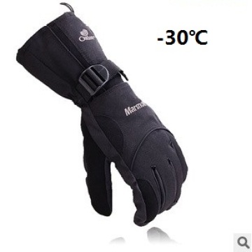 Free shipping Men Winter Ski sport waterproof gloves double gloves black -30 degree warm riding snowboard Motorcycle gloves