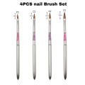 Acrylic Nail Brush Crimped 100% Kolinsky Sable Poly Nail Gel Brush Manicure Brush Round Pink Nail Brush
