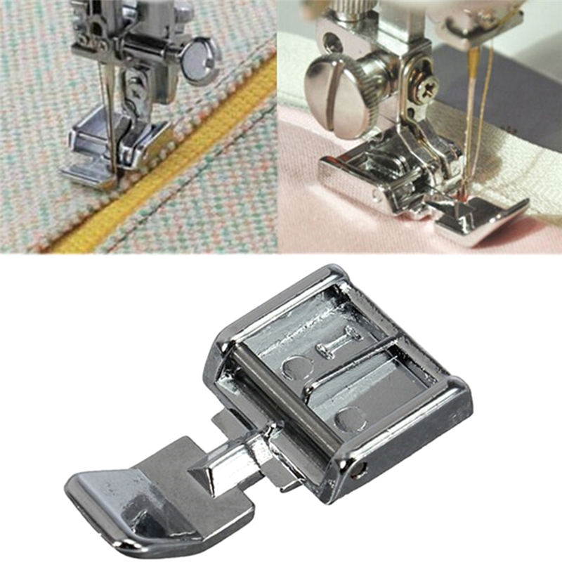 1PCS 2 Sides Metal Zipper Presser Foot Feet For Snap-on Sewing Machine Sewing Accessory