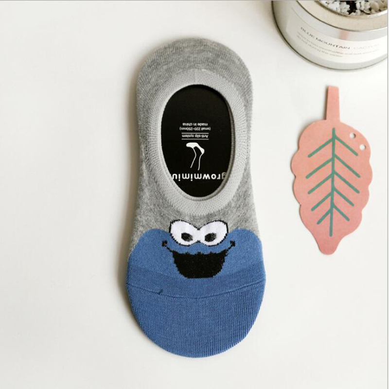 Morematch Silicone Non-slip Invisible Women Sock Spring Summer Cartoon Cotton Socks No Show Ankle Socks 5 Colors Optional