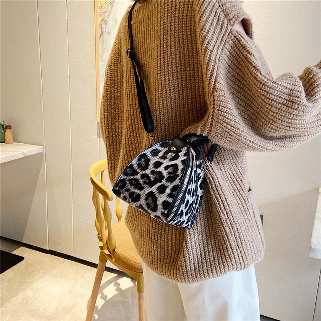 Luxury Handbags Messenger Bags Leopard Print Women` s Trend Large Capacity Leather Shoulder Bag Messenger Bag borse da donna