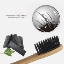 1 PC Black Color Natural Bamboo Handle Toothbrush Eco-friendly Oral Care Low Carbon Medium Soft Bristle Wood Handle Toothbrush