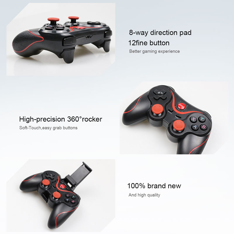 X3/T3 Wireless Gamepad Wireless Joystick Game Controller bluetooth BT3.0 Joystick For IOS Andriod Phone Tablet TV Box Holder