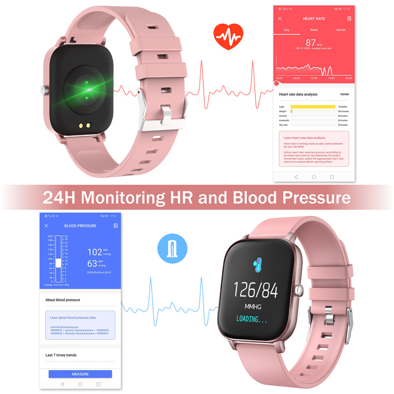 BingoFit P8 Smart Watch Watch Blood Pressure Sport Smart Bracelet Activity Tracker 1.4 Inch Fitness Tracker Watch Sleep Tracker