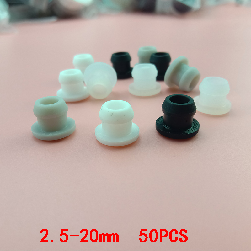 50 Pcs Silicone button type sealing plug waterproof sealing rubber hole stopper round silicone plug Sheet metal sealing cover