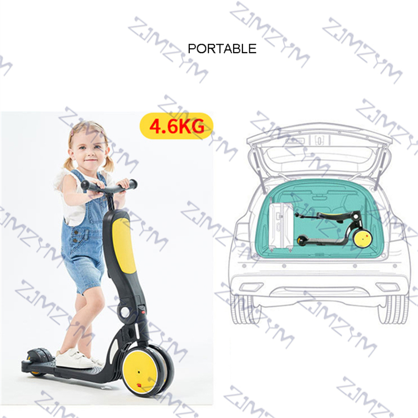 001 Creative 5 In 1 Function Kick Board Scooter Baby Tricycle Birthday Gift Adjustable Children's Foot Scooter Balance Bicycle